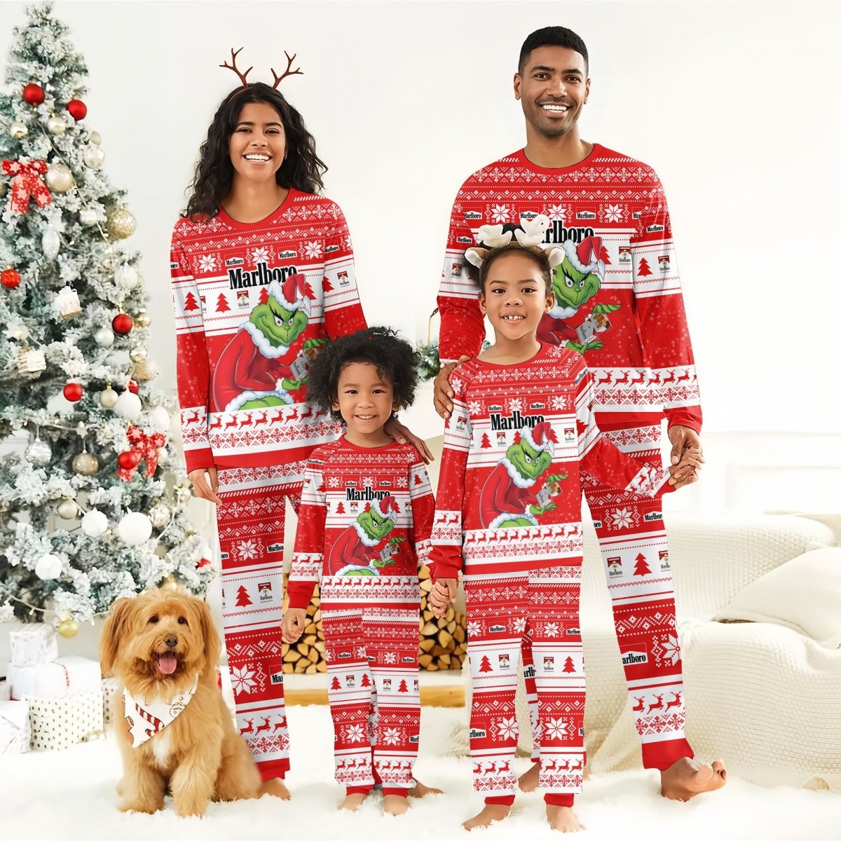 Marlboro Santa Grinch Family Pajamas Set - Flexiquor.com