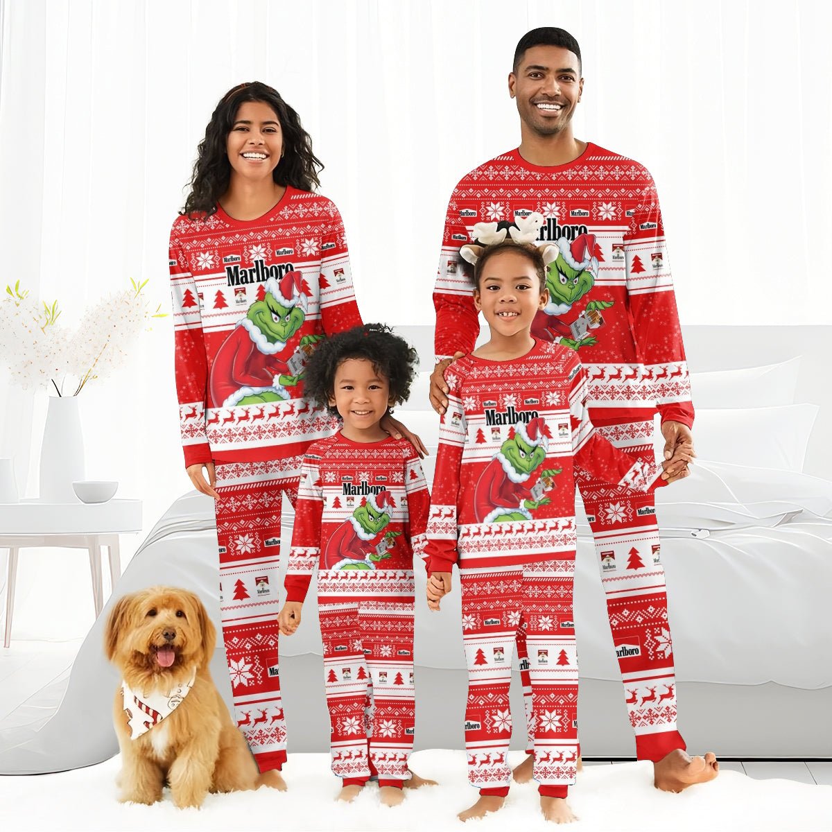 Marlboro Santa Grinch Family Pajamas Set - Flexiquor.com