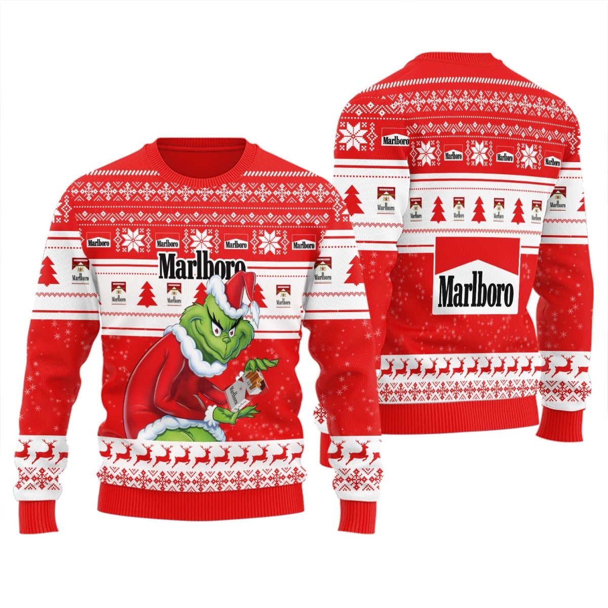 Marlboro Santa Grinch Ugly Sweater - Flexiquor.com