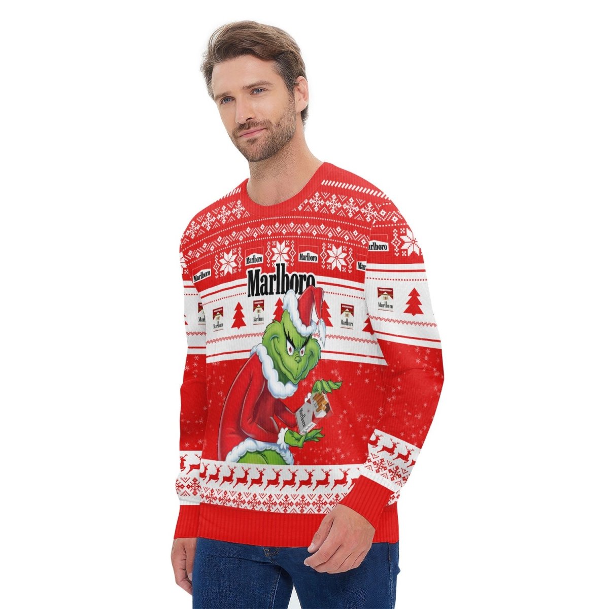 Marlboro Santa Grinch Ugly Sweater - Flexiquor.com