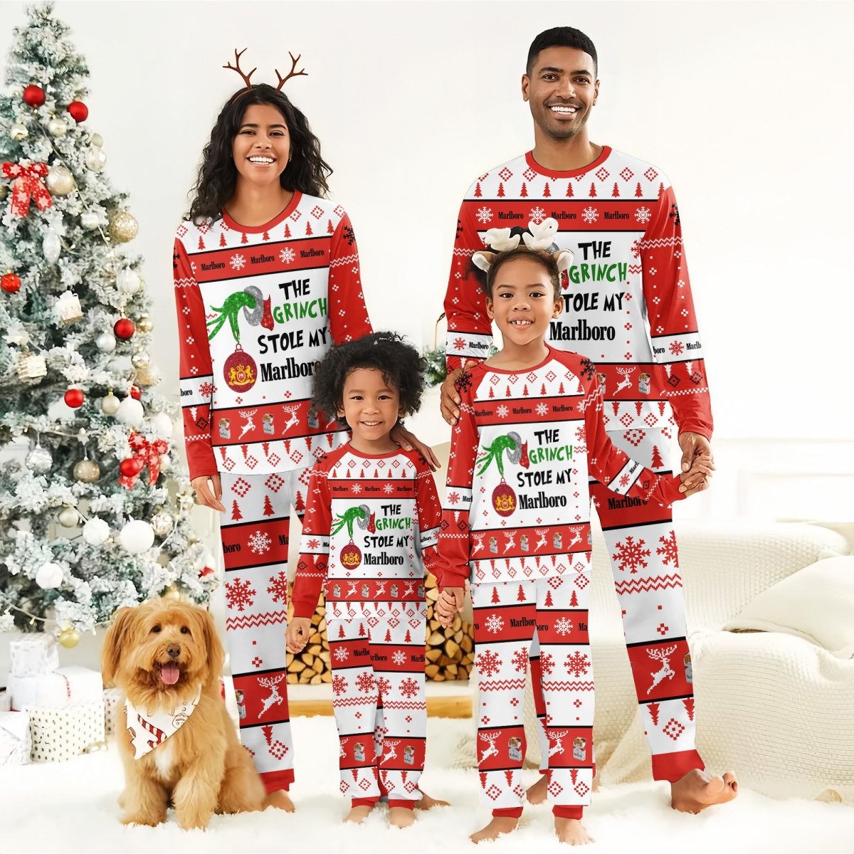 Marlboro The Grinch Stole Family Pajamas Set - Flexiquor.com