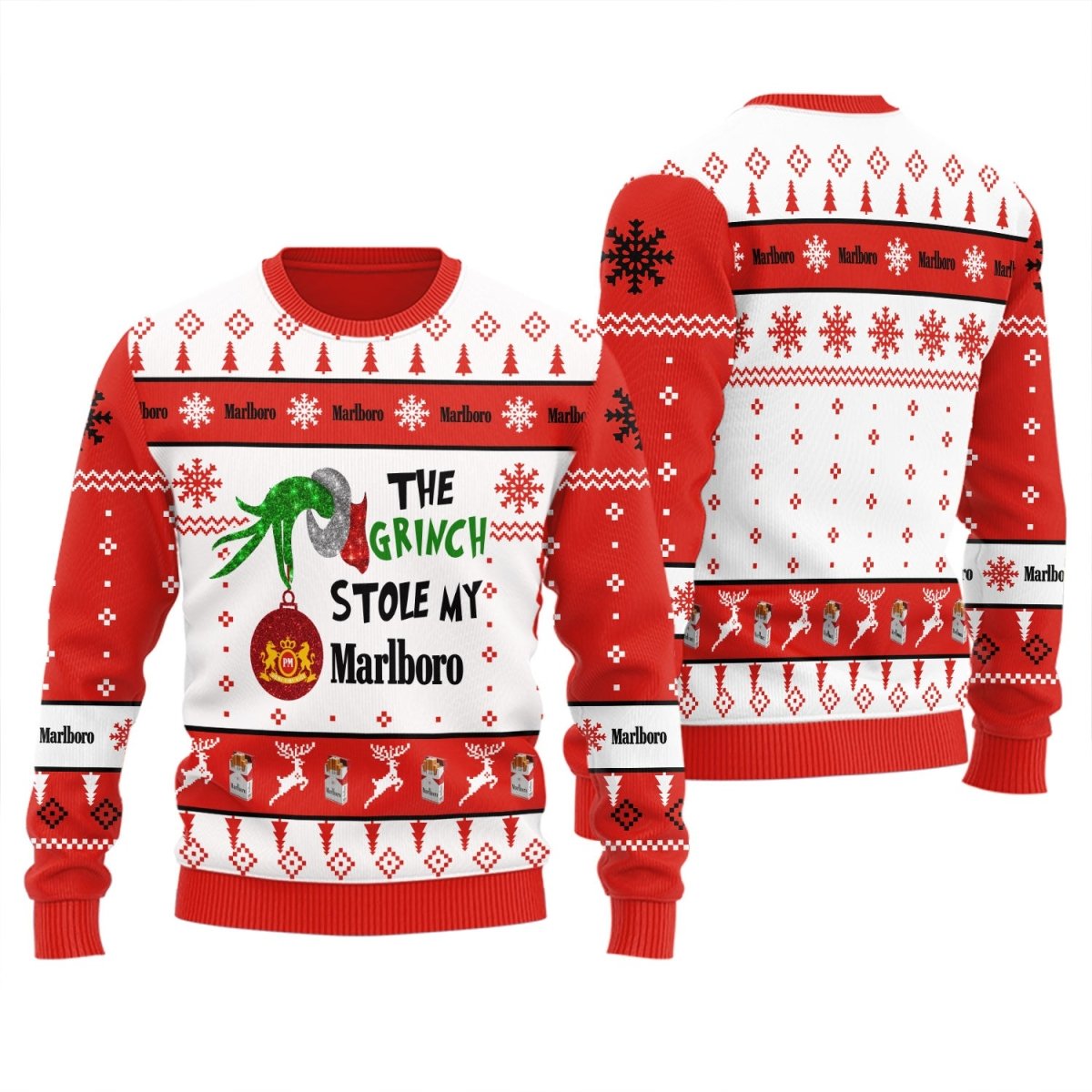 Marlboro The Grinch Stole Ugly Sweater - Flexiquor.com