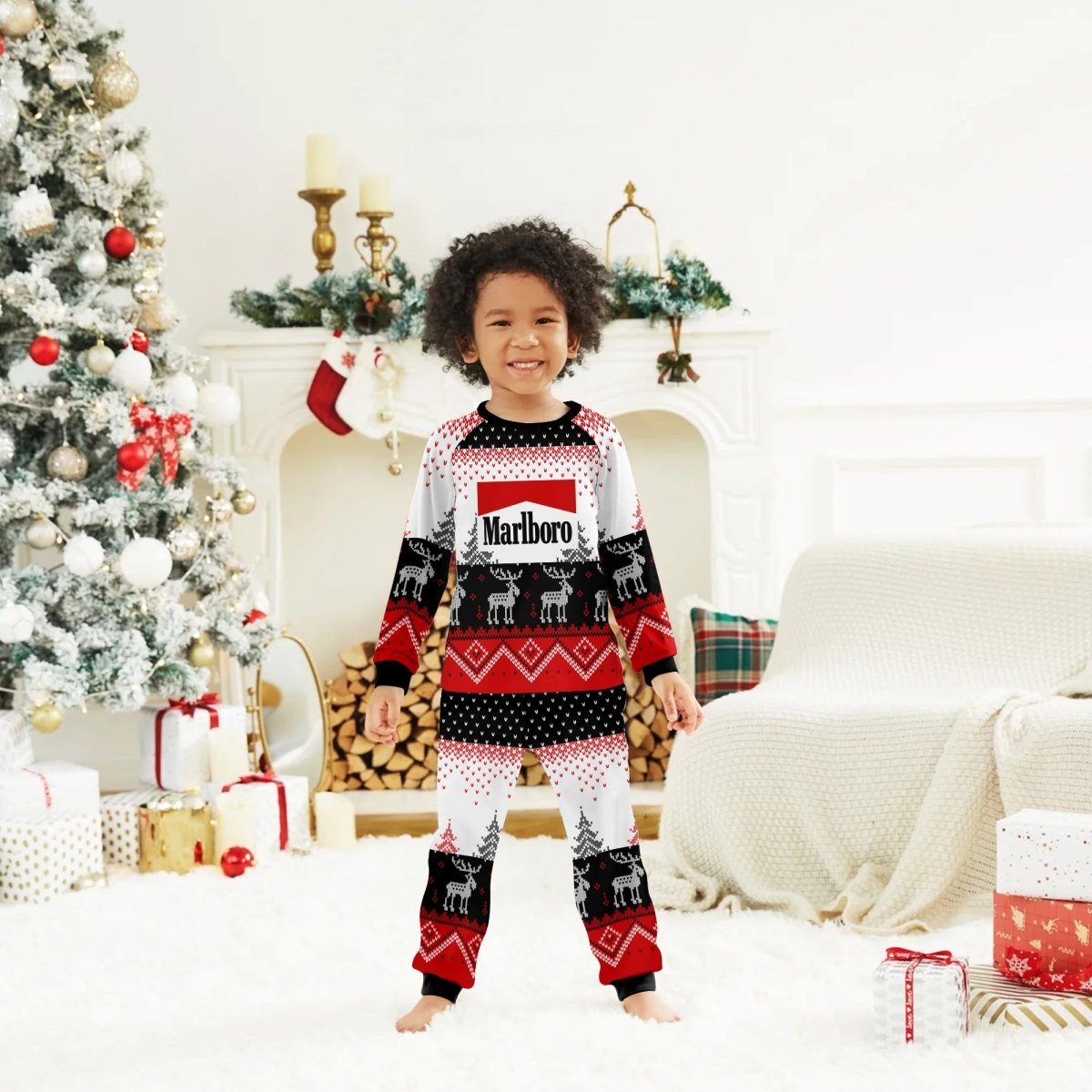 Marlboro Winter Reindeer Family Pajamas Set - Flexiquor.com