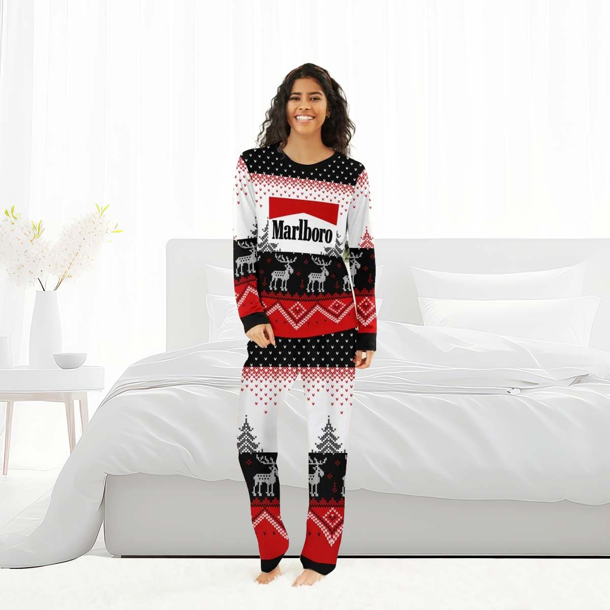 Marlboro Winter Reindeer Family Pajamas Set - Flexiquor.com