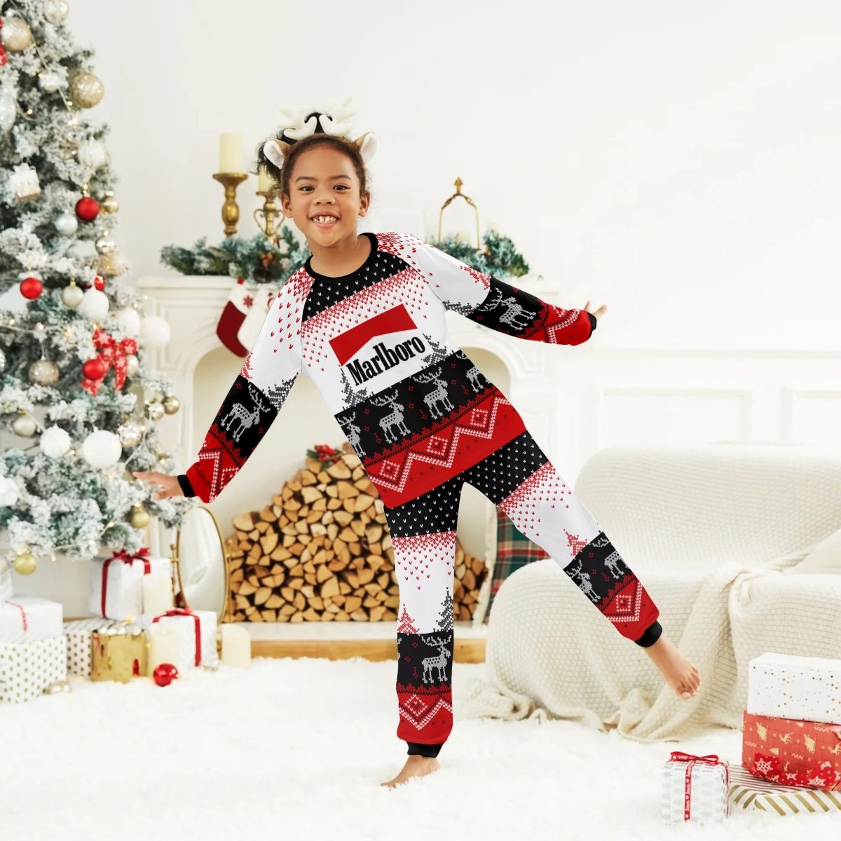 Marlboro Winter Reindeer Family Pajamas Set - Flexiquor.com