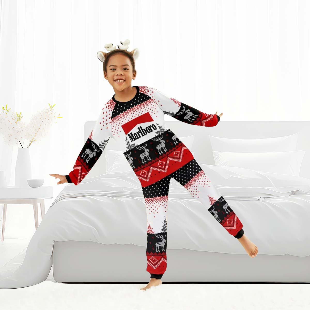 Marlboro Winter Reindeer Family Pajamas Set - Flexiquor.com