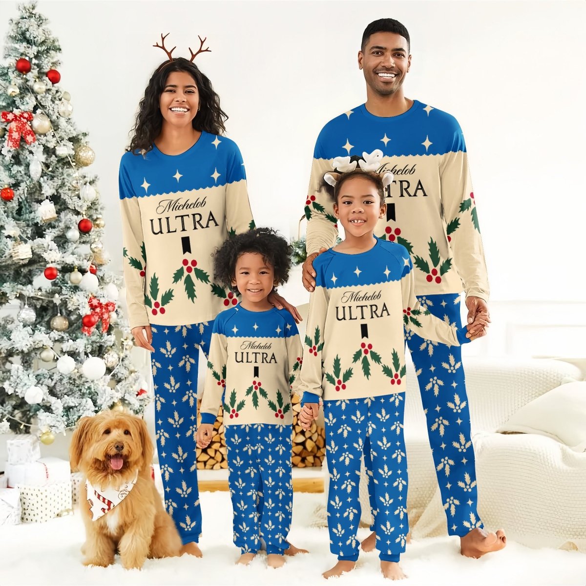 Michelob Ultra Christmas Cherry Family Pajamas Set - Flexiquor.com