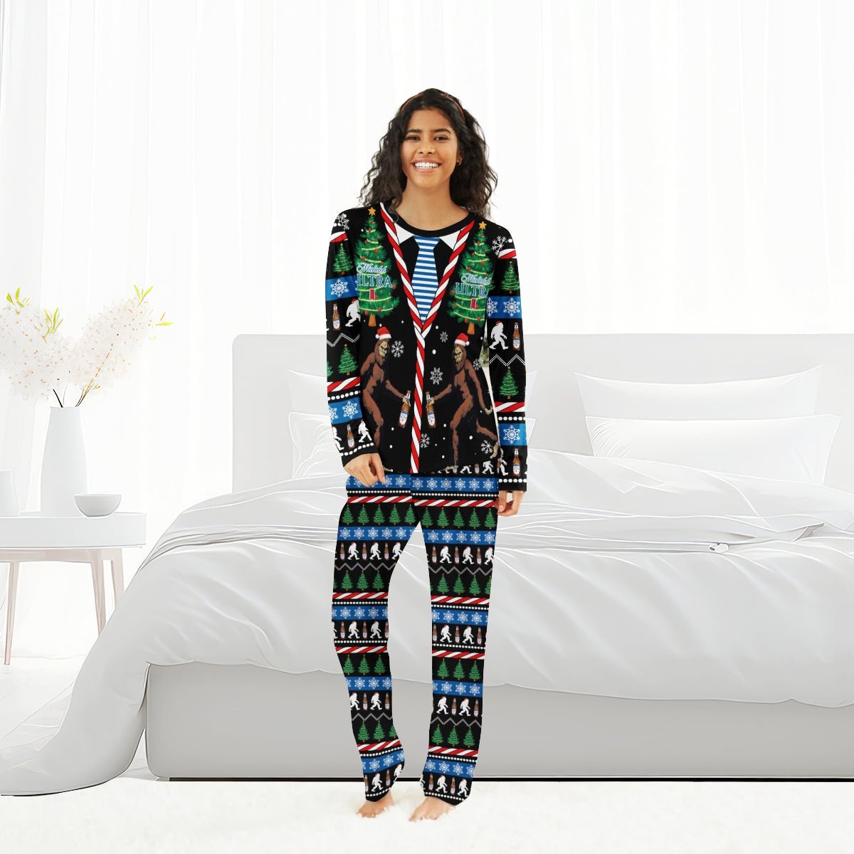 Michelob Ultra Christmas Bigfoot Family Pajamas Set - Flexiquor.com