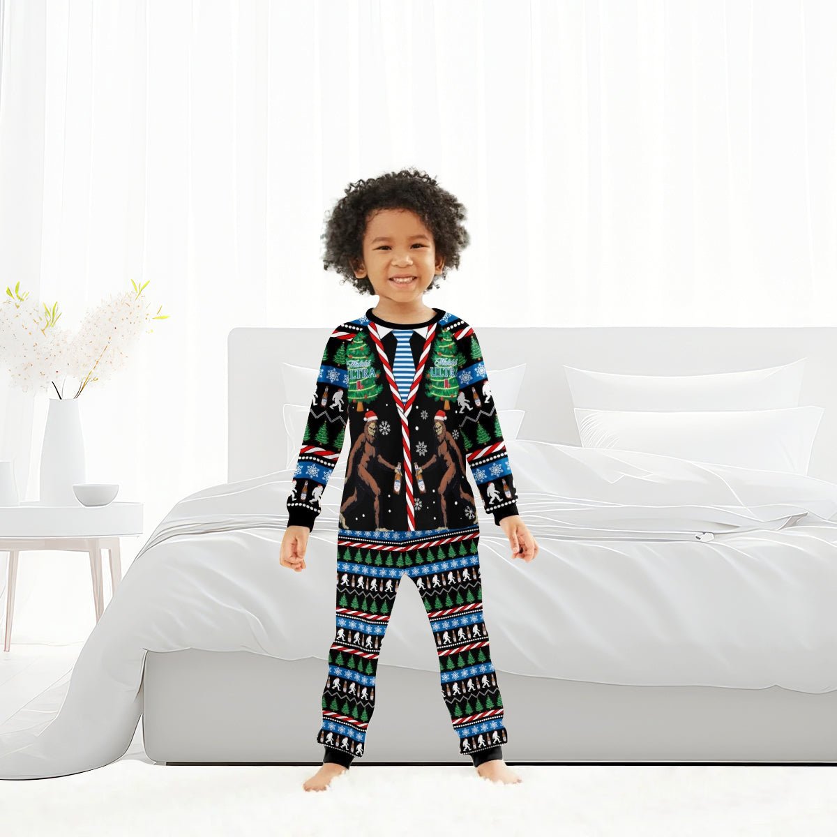 Michelob Ultra Christmas Bigfoot Family Pajamas Set - Flexiquor.com