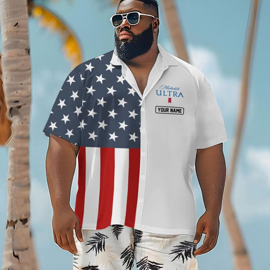 Personalized Michelob Ultra Donald Trump Men's Plus Size Hawaiian Shirt - Flexiquor.com