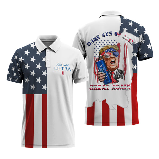 Michelob Ultra Donald Trump Independence Day Polo Shirt