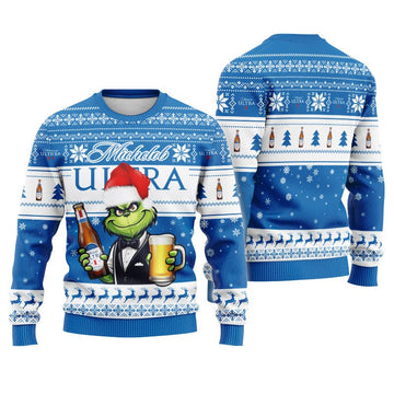 Michelob Ultra Grinch Christmas Ugly Sweater - Flexiquor.com