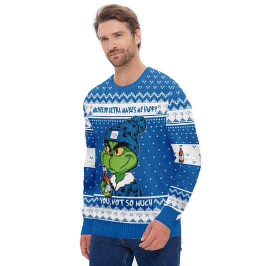 Michelob Ultra Make Grinch Happy Ugly Sweater - Flexiquor.com