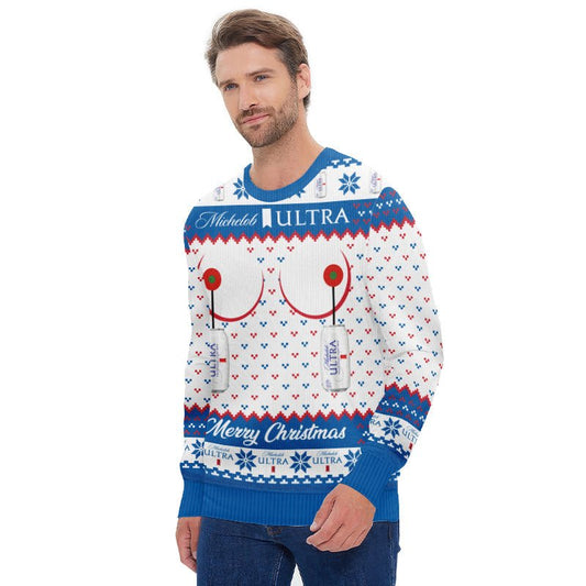 Michelob Ultra Merry Christmas Ugly Sweater - Flexiquor.com