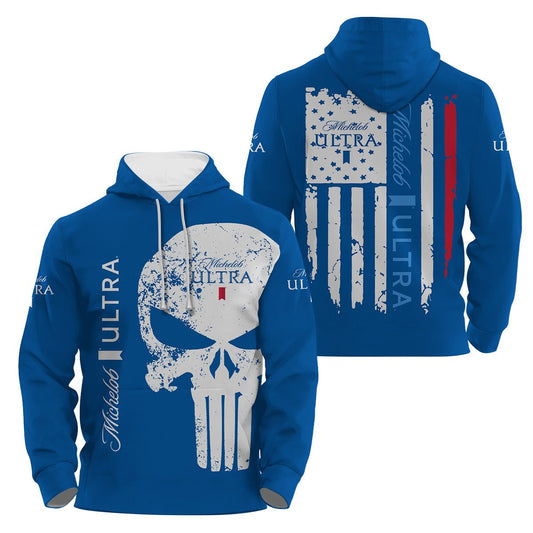 Michelob Ultra Skull Hoodie & Zip Hoodie - Flexiquor.com