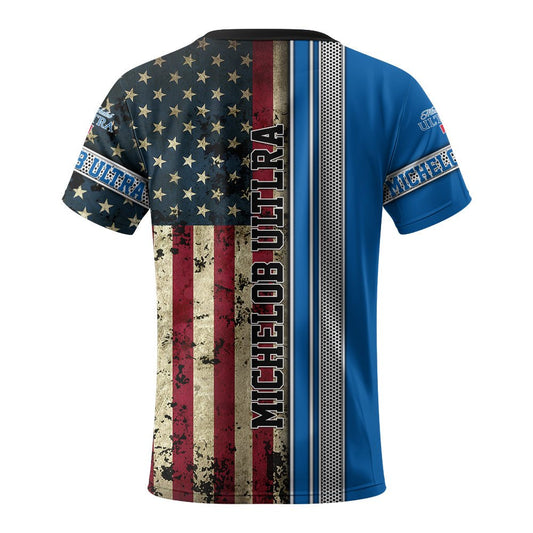 Michelob Ultra Stainless Steel American Flag T-Shirt - Flexiquor.com