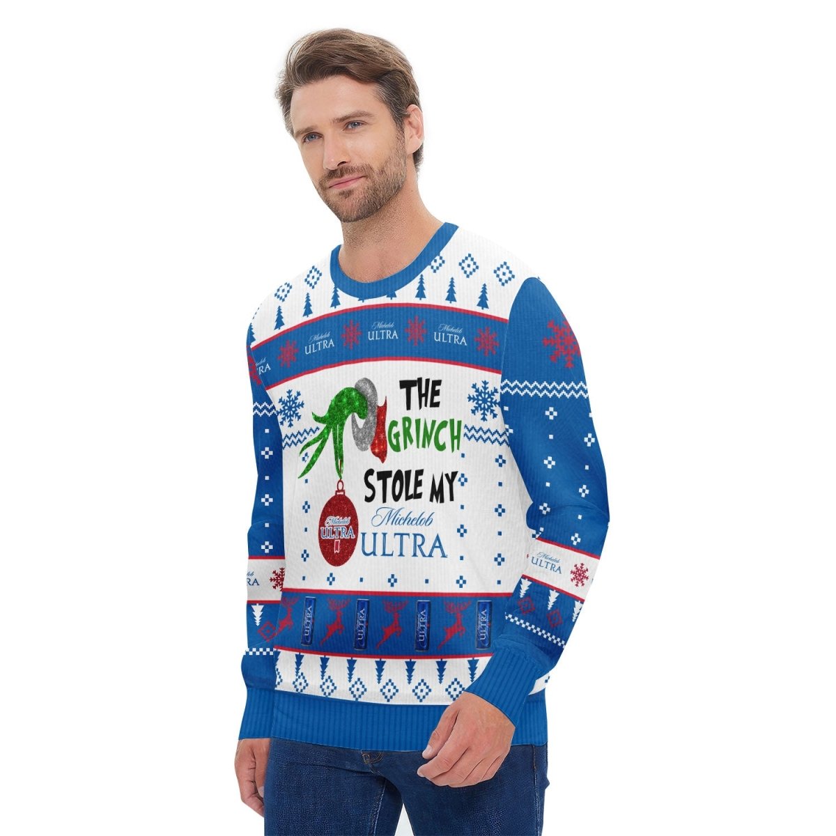 Michelob Ultra The Grinch Stole Ugly Sweater - Flexiquor.com