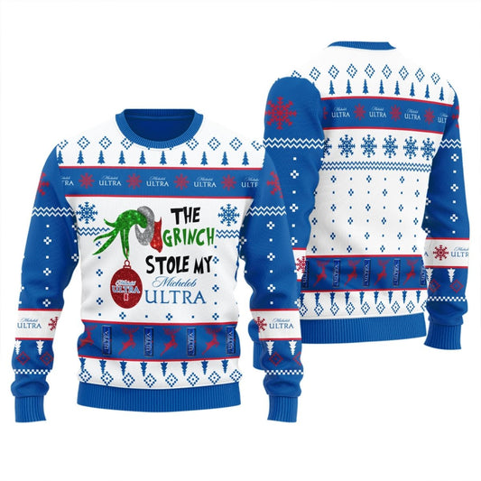 Michelob Ultra The Grinch Stole Ugly Sweater - Flexiquor.com