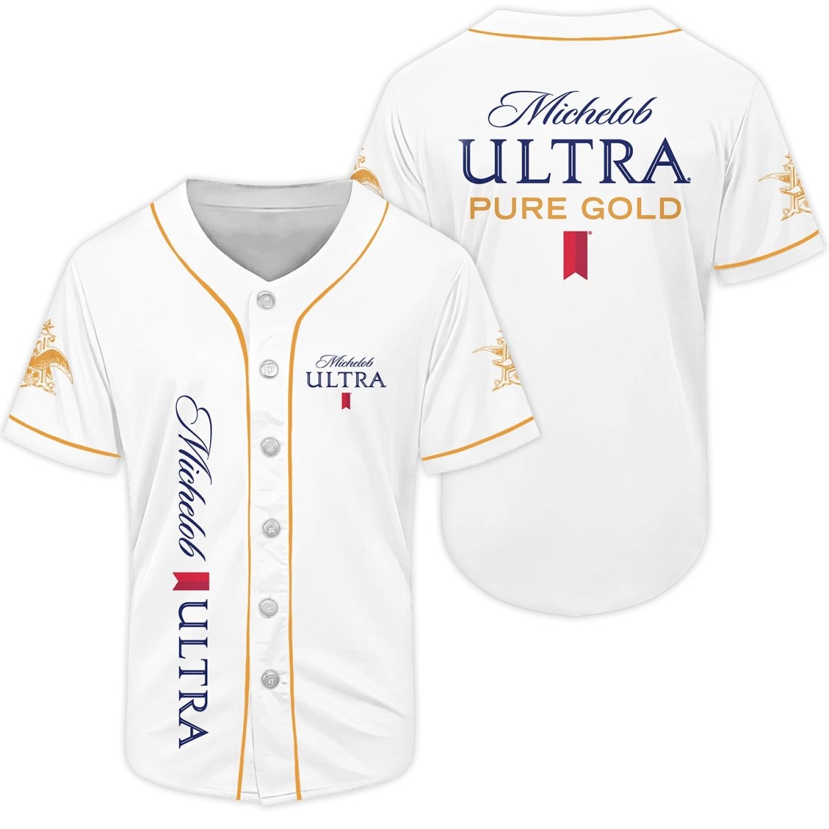 Michelob Ultra White Baseball Jersey - Flexiquor.com