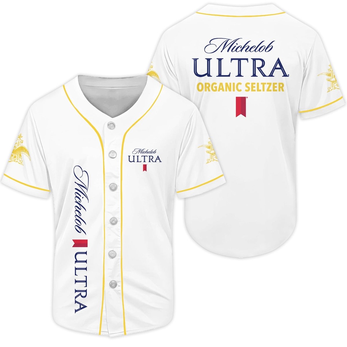 Michelob Ultra White Baseball Jersey - Flexiquor.com