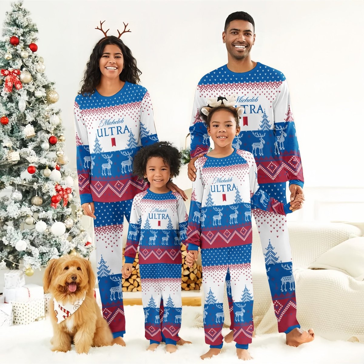 Michelob Ultra Winter Reindeer Family Pajamas Set - Flexiquor.com