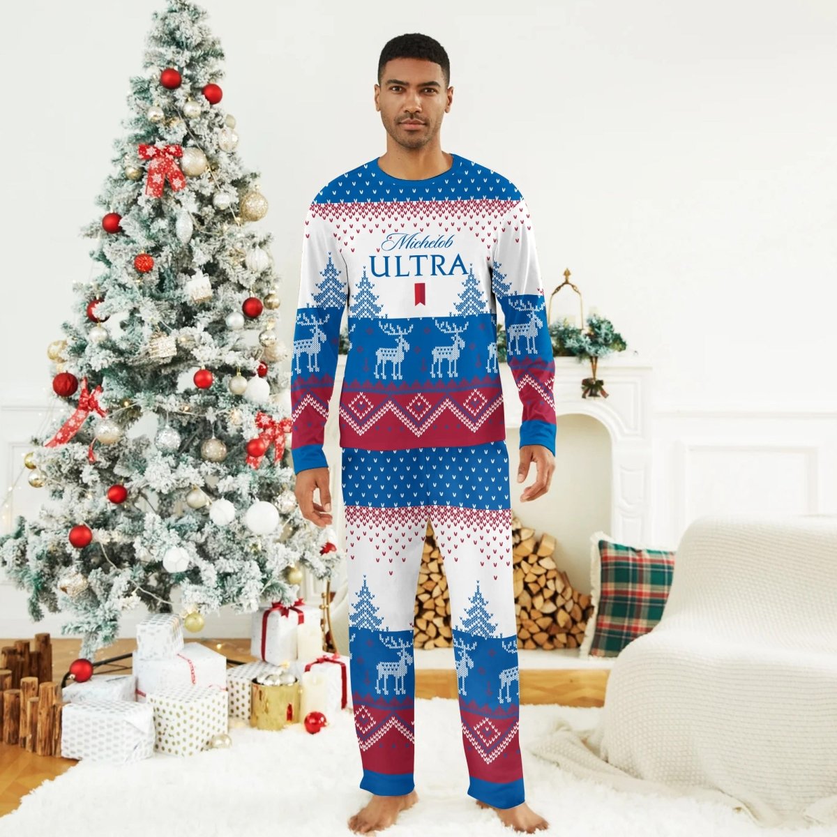 Michelob Ultra Winter Reindeer Family Pajamas Set - Flexiquor.com