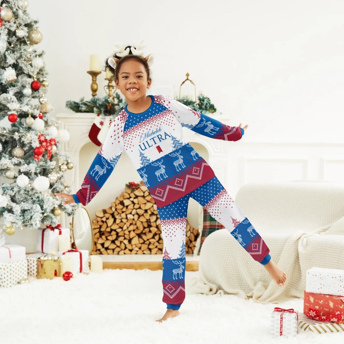 Michelob Ultra Winter Reindeer Family Pajamas Set - Flexiquor.com