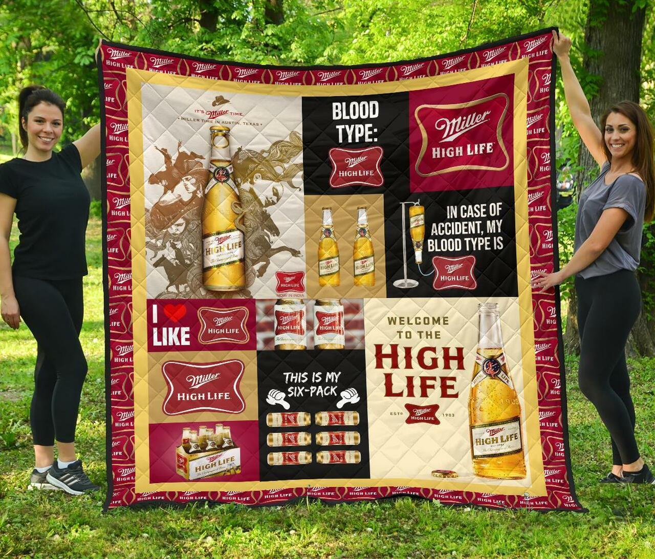 Miller High Life Blood Type Flannel Blanket