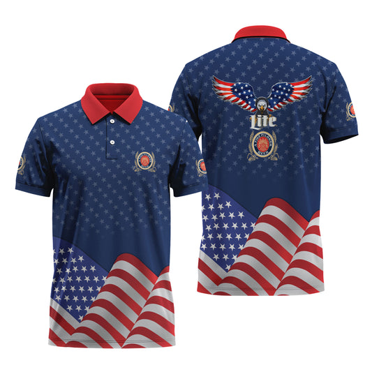 Miller Lite American Eagle Polo Shirt