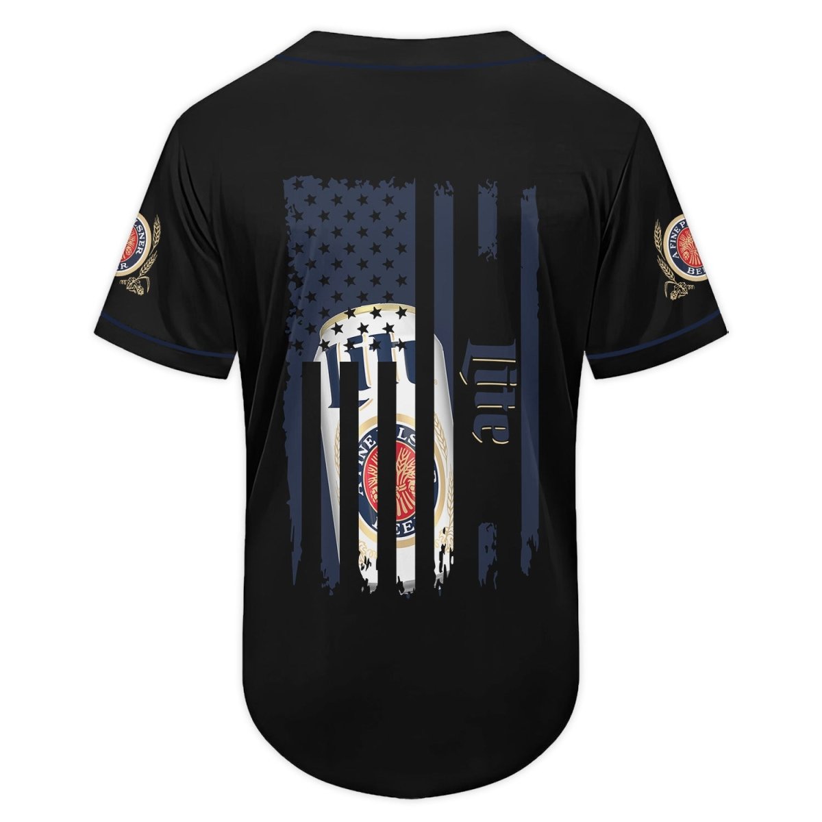 Miller Lite American Flag Baseball Jersey - Flexiquor.com