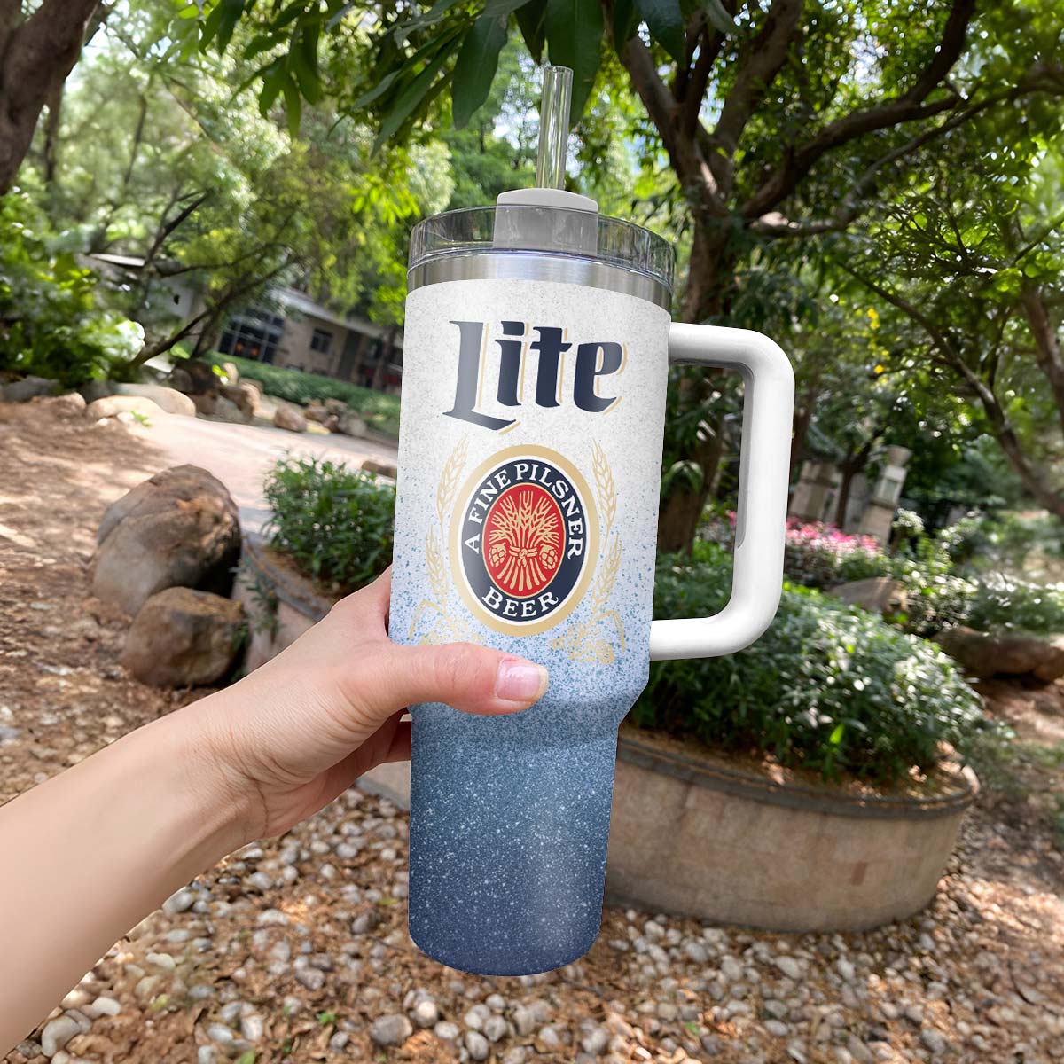 Miller Lite Cat In The Hat Tumbler With Handle - Flexiquor.com