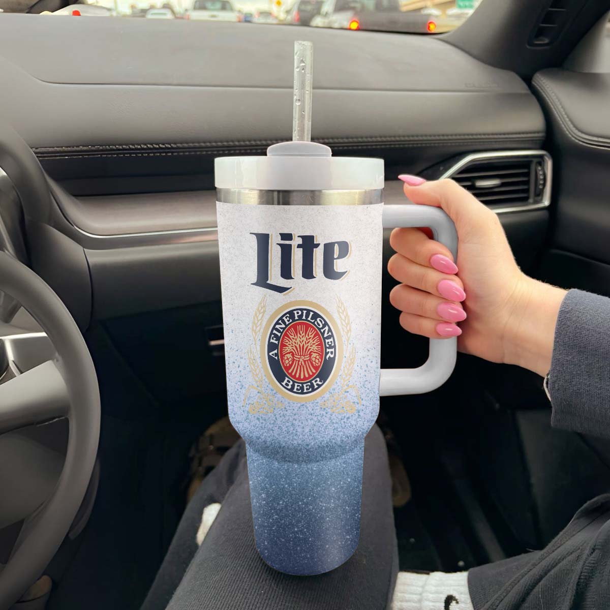 Miller Lite Cat In The Hat Tumbler With Handle - Flexiquor.com