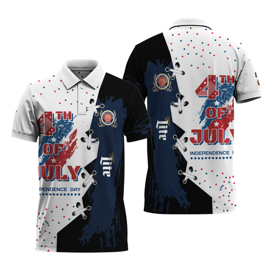 Miller Lite Celebrates The 4th Of July Polo Shirt