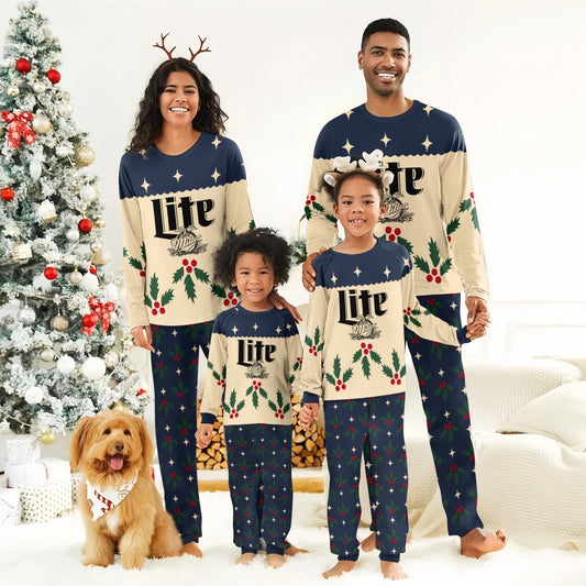 Miller Lite Christmas Cherry Family Pajamas Set - Flexiquor.com