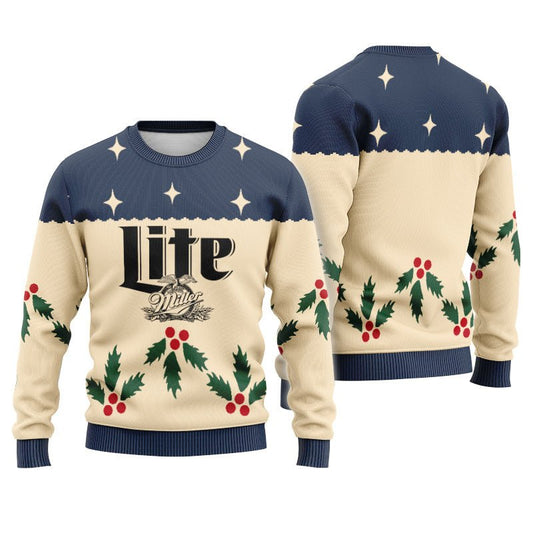 Miller Lite Chrismas Cherry Ugly Sweater - Flexiquor.com