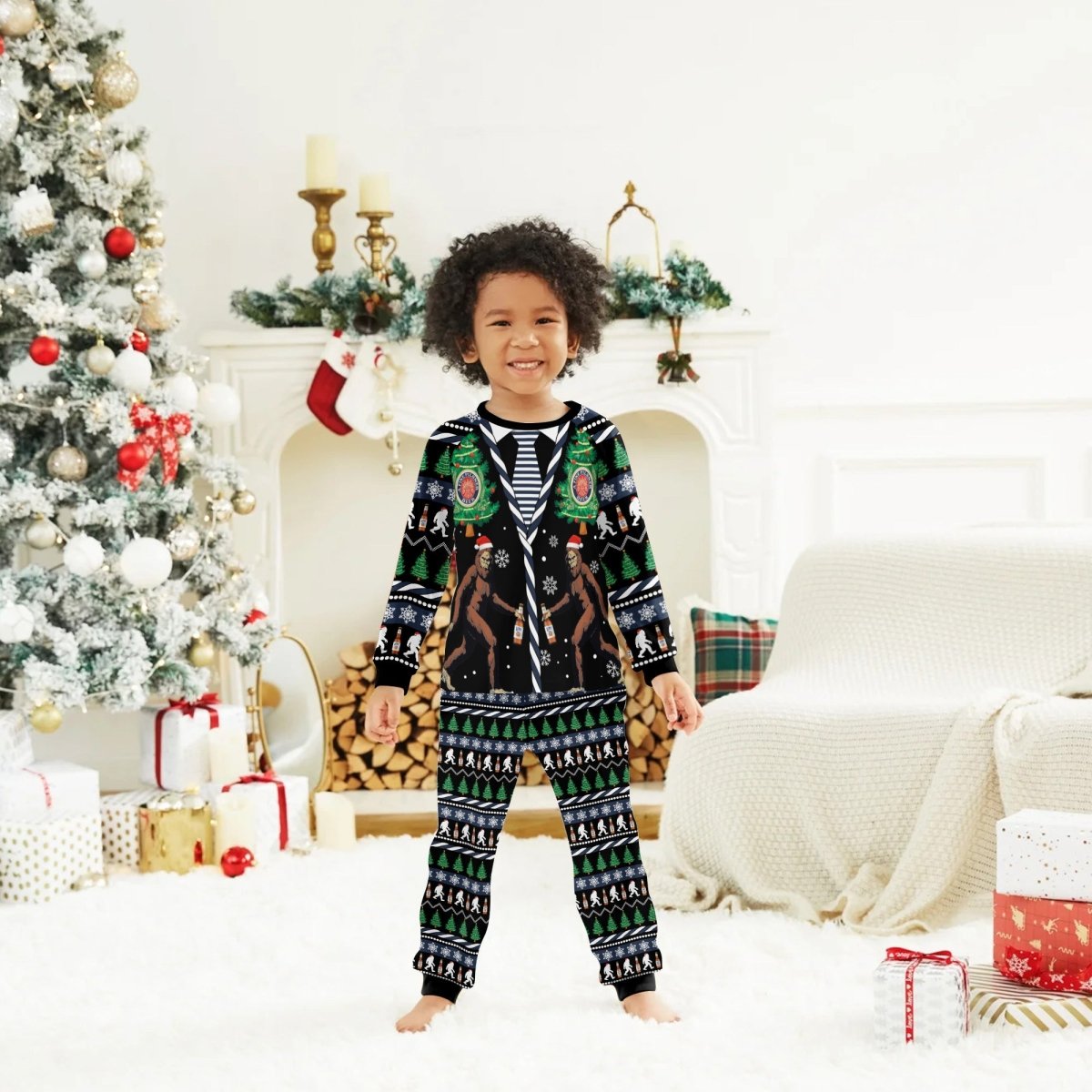 Miller Lite Christmas Bigfoot Family Pajamas Set - Flexiquor.com