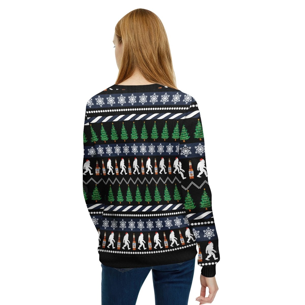 Miller Lite Christmas Bigfoot Ugly Sweater - Flexiquor.com