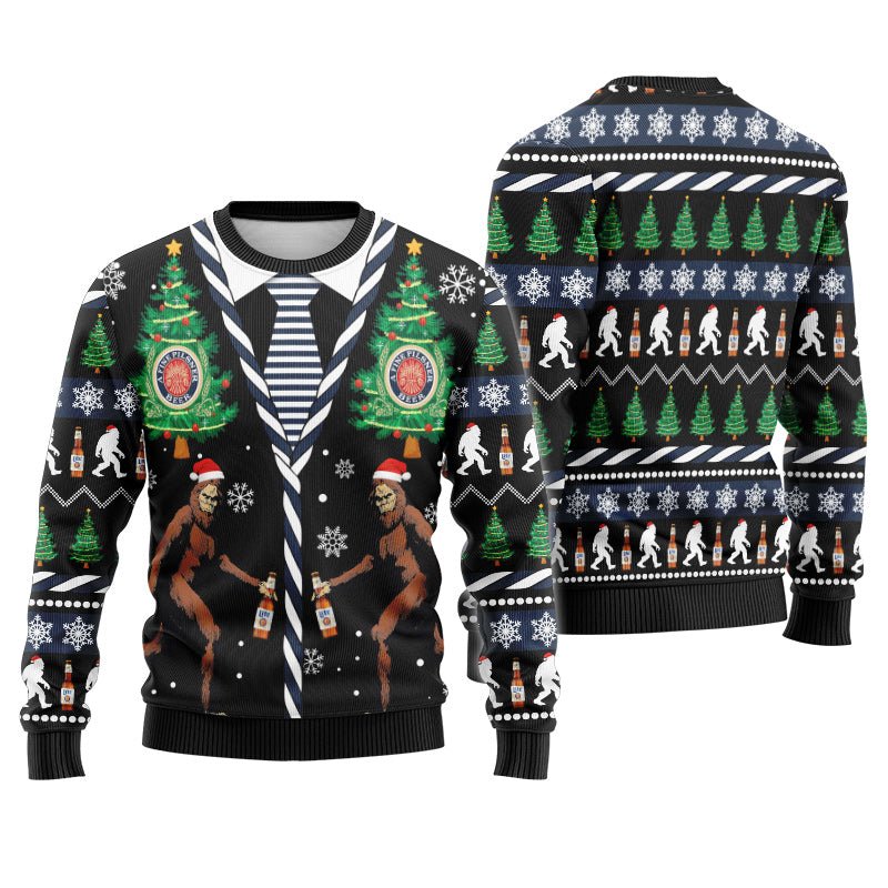 Miller Lite Christmas Bigfoot Ugly Sweater - Flexiquor.com