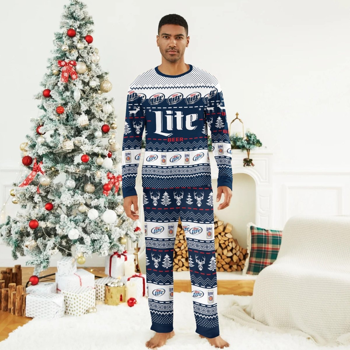 Miller Lite Christmas Family Pajamas Set - Flexiquor.com