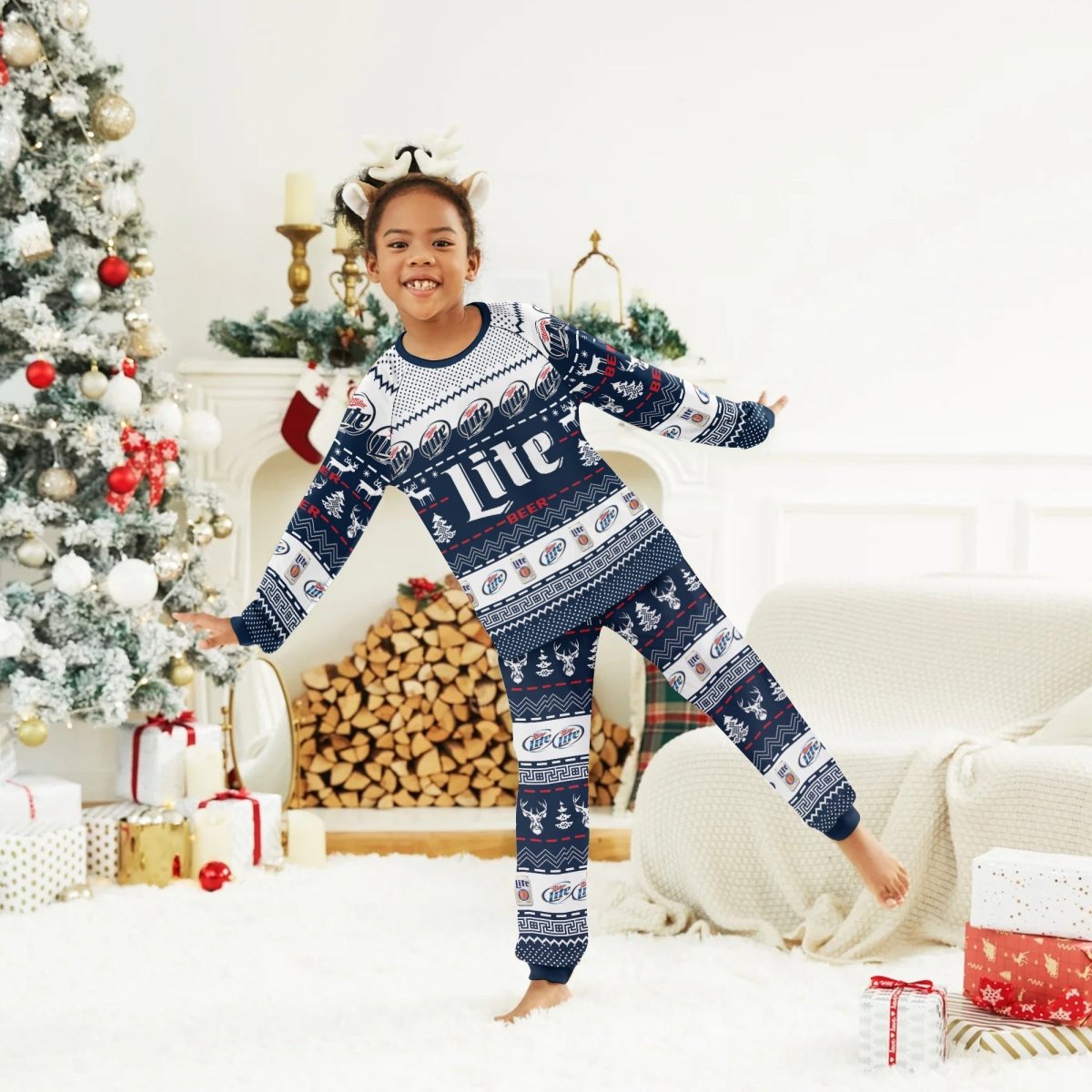 Miller Lite Christmas Family Pajamas Set - Flexiquor.com