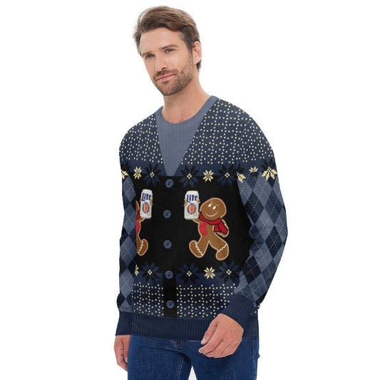 Miller Lite Christmas Gingerbread Ugly Sweater - Flexiquor.com