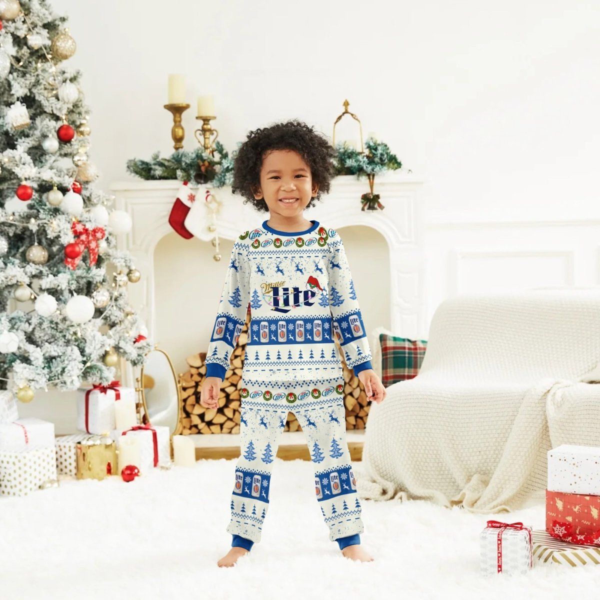 Miller Lite Christmas Reindeer Family Pajamas Set - Flexiquor.com