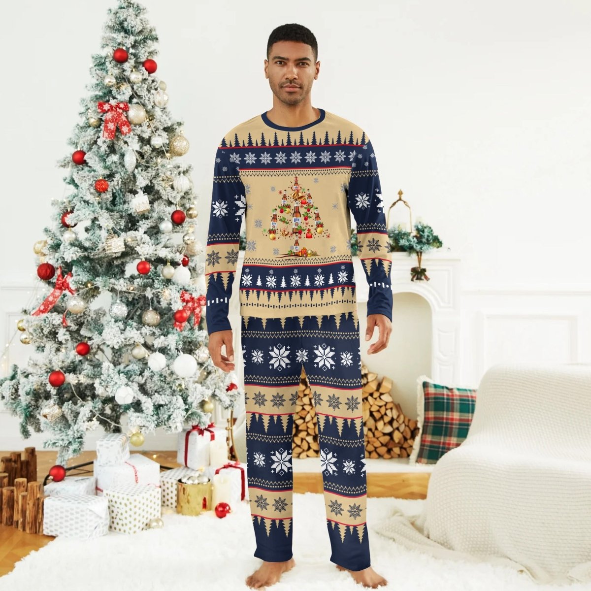 Miller Lite Christmas Tree Family Pajamas Set - Flexiquor.com