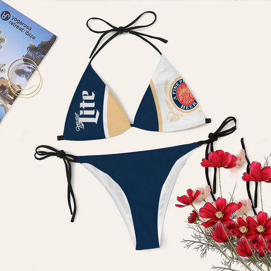Miller Lite Colorblock Triangle Bikini - Flexiquor.com