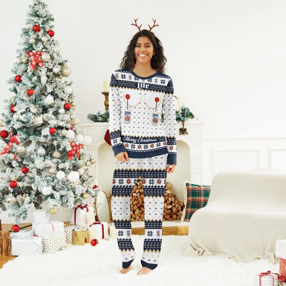 Miller Lite Merry Chistmas Family Pajamas Set - Flexiquor.com