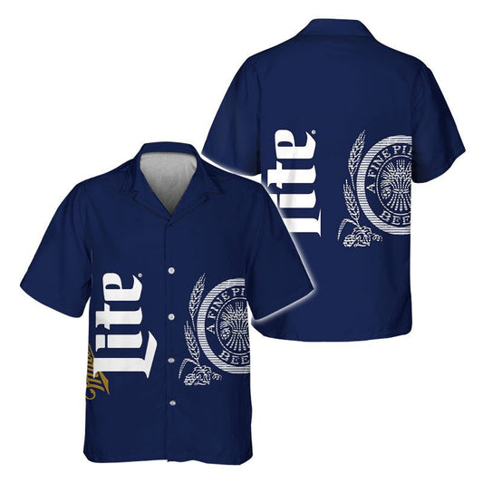 Miller Lite Retro Graphic Hawaiian Shirt - Flexiquor.com