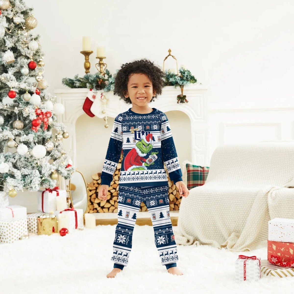 Miller Lite Santa Grinch Family Pajamas Set - Flexiquor.com