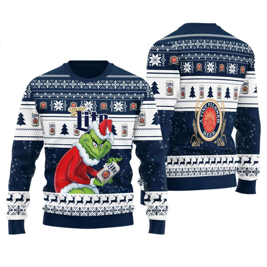 Miller Lite Santa Grinch Ugly Sweater - Flexiquor.com