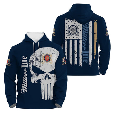 Miller Lite Skull Hoodie & Zip Hoodie - Flexiquor.com