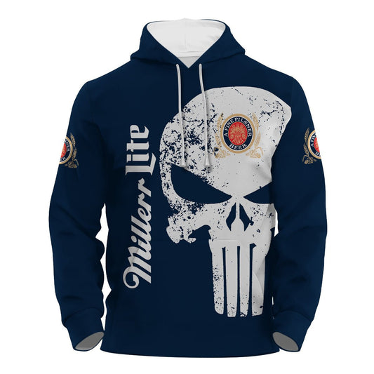 Miller Lite Skull Hoodie & Zip Hoodie - Flexiquor.com